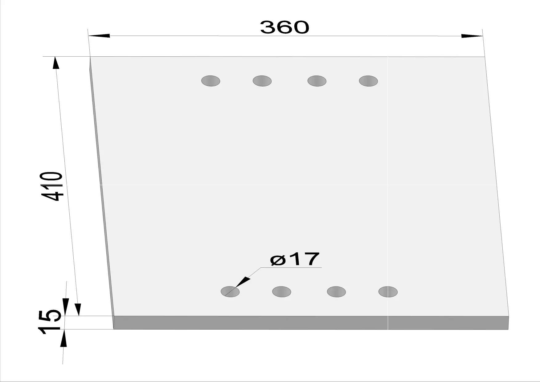 Häner Grundplatte 410x360 t=15 8xd17 - groß