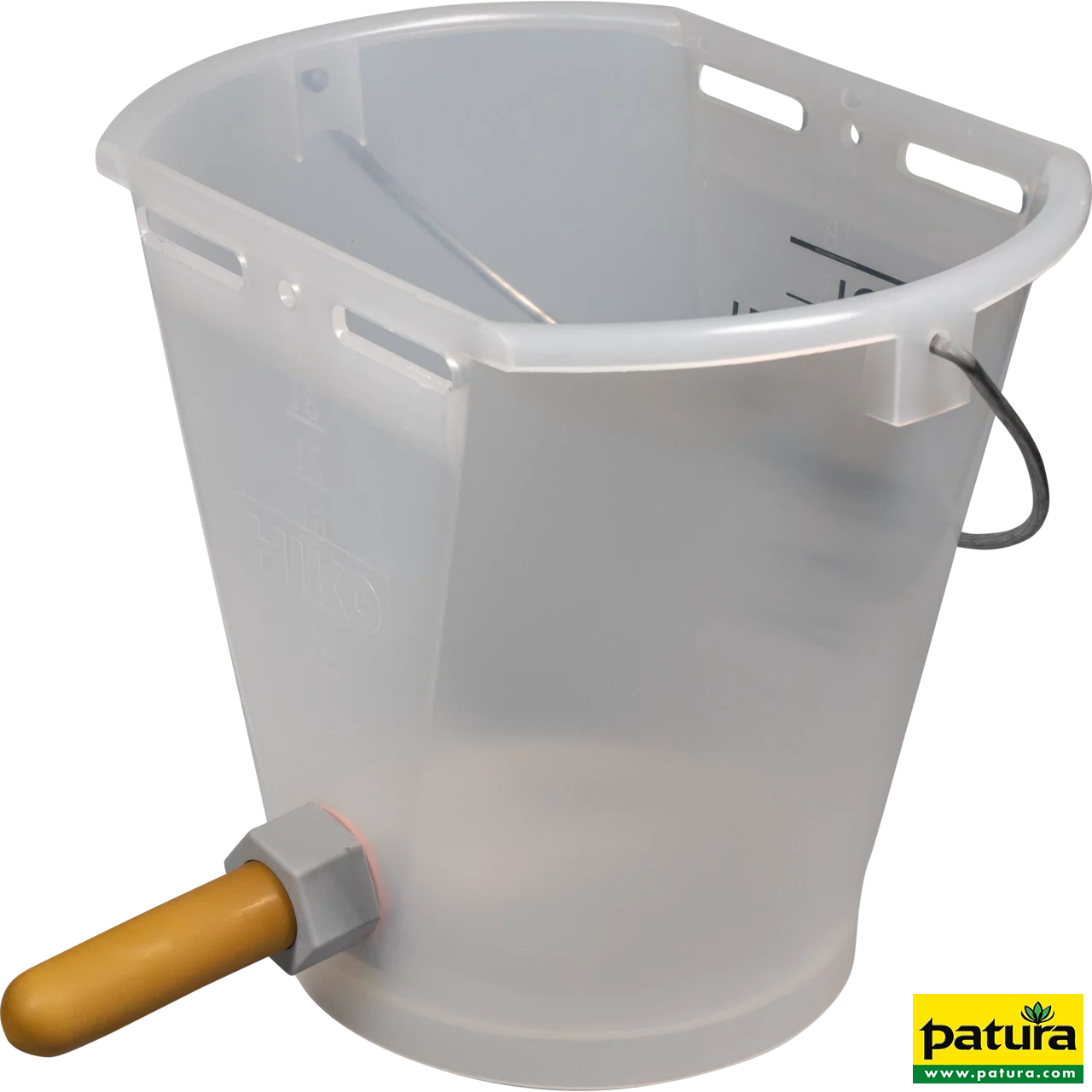 Nuckel-Tränkeeimer 9 l, transparent, kpl. mit Sauger weich und Kugelventil