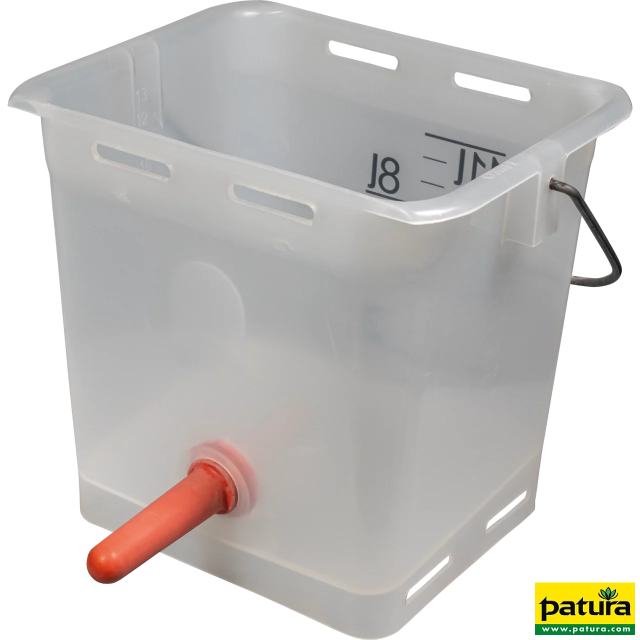 Nuckel-Tränkeeimer 13 l transparent kpl. mit Sauger, mittel und 1-Click-Ventil