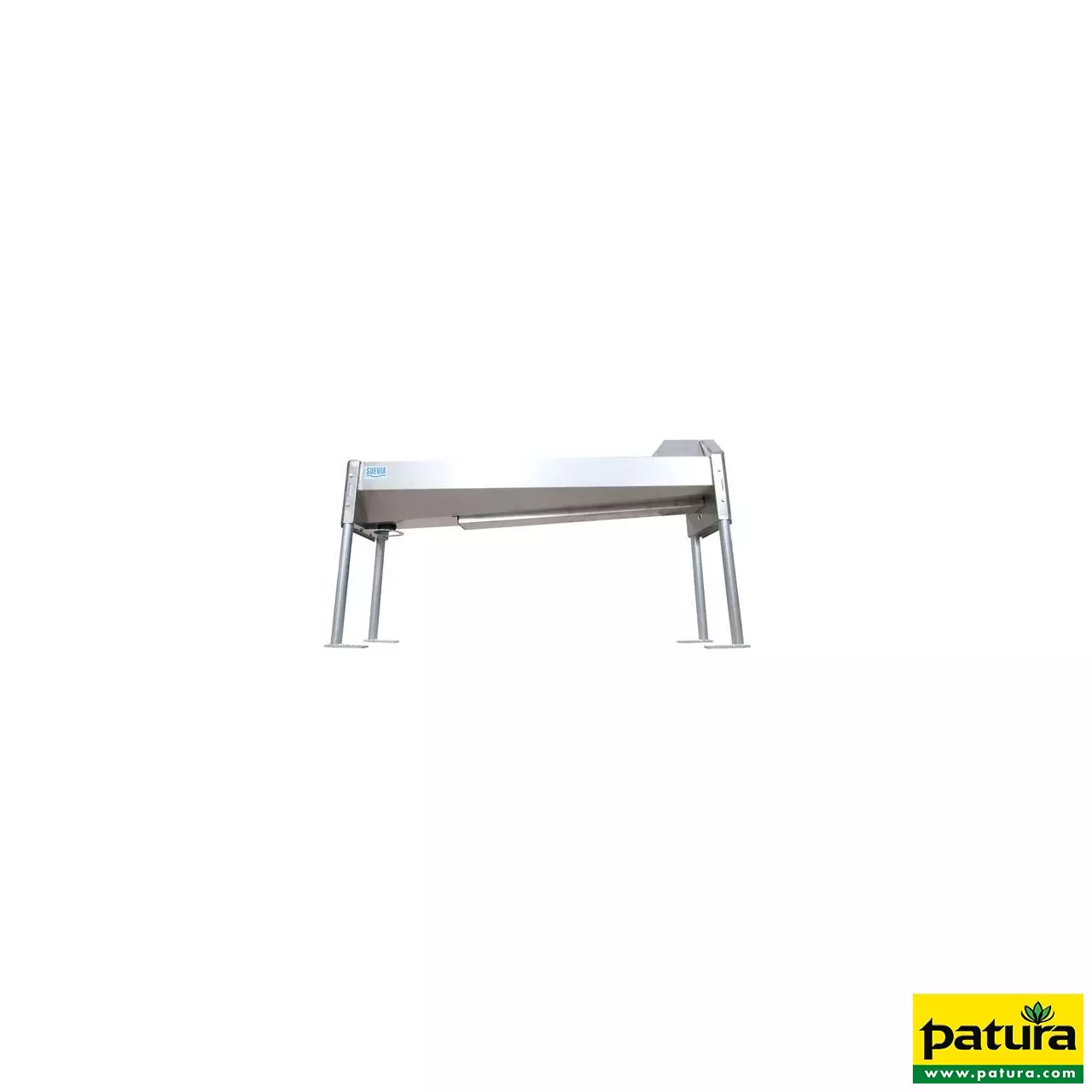 Schnellablauf-Trog 2,85 m (200 l) Modell 6728 für Wandmontage, Edelstahl mit Stopfenhalter