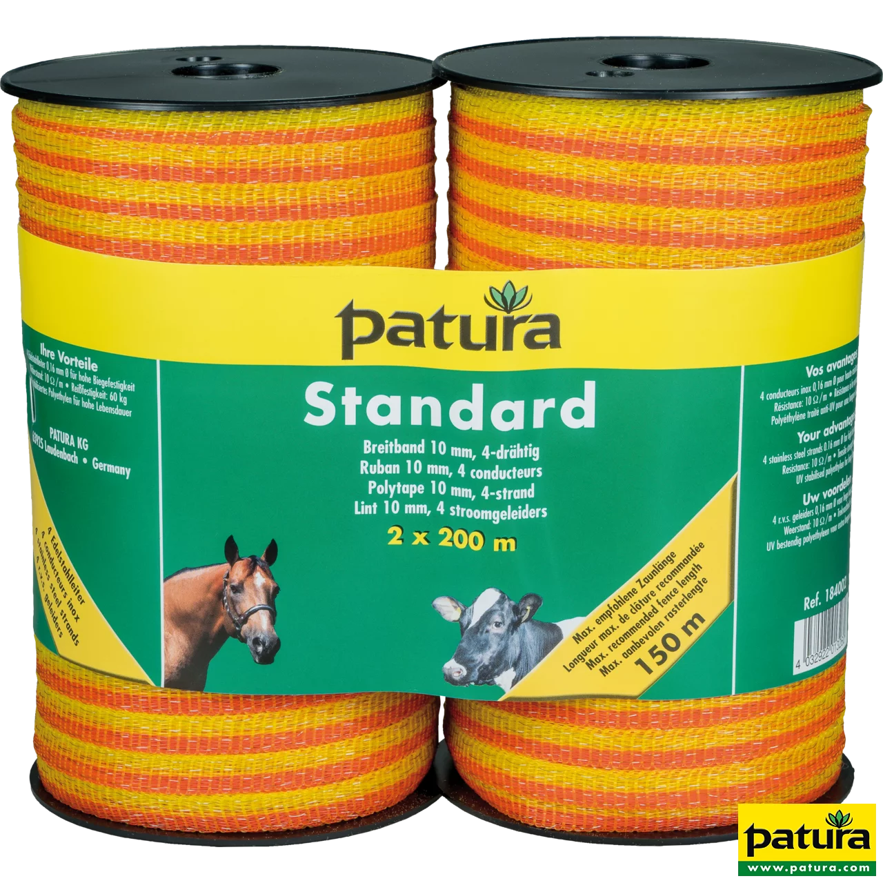 Standard Breitband 10mm, 4 Niro 0,16mm, gelb-orange, 2x200 m Rolle, Doppelpack