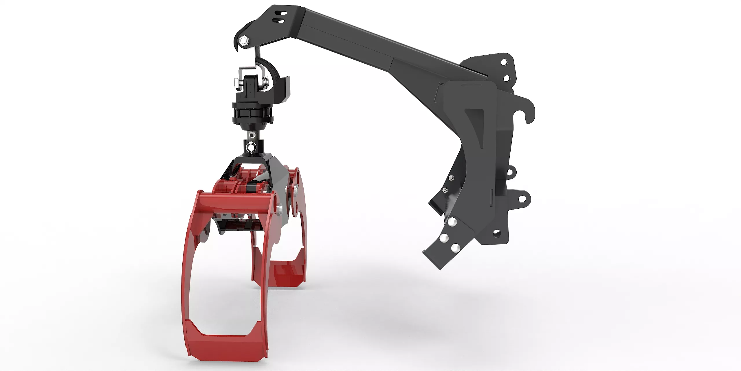 Kombi-Anbaurahmen proLine XL mit Forstgreifer OG16, 3t Bolzenrotator, Umschaltventil & Druckbegrenzungsventil