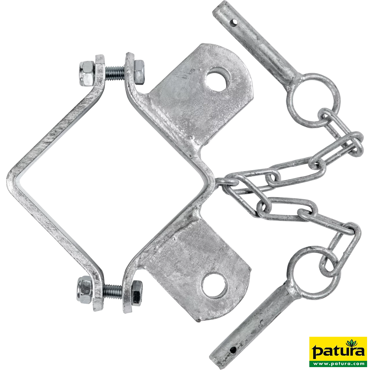 Schelle Quadrat 90 mm, 2 Halter, winklig, vz