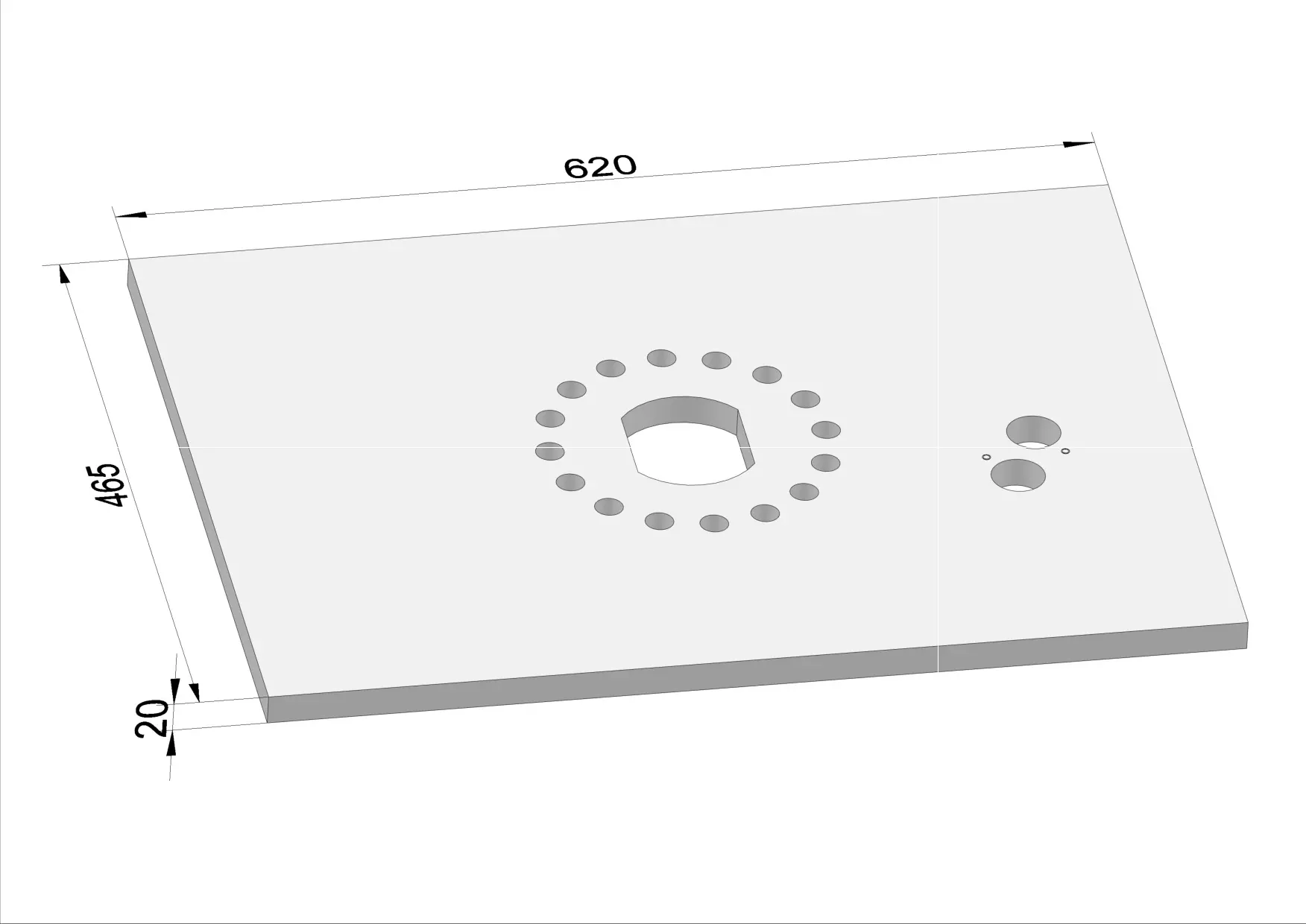 Grundplatte HPC400 für OQ65 t=20