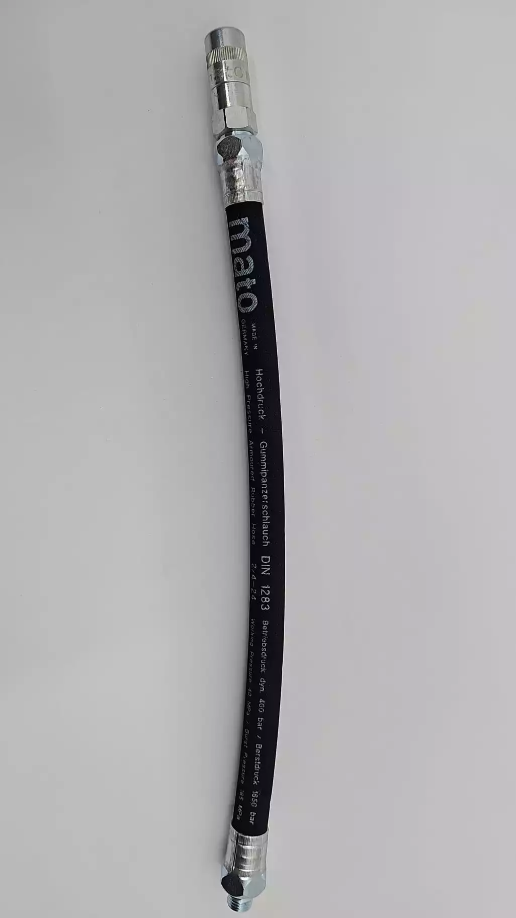 MATO-Hochdruck-Gummipanzerschlauch RH-30C 300 mm, Anschlussgewinde M10x1