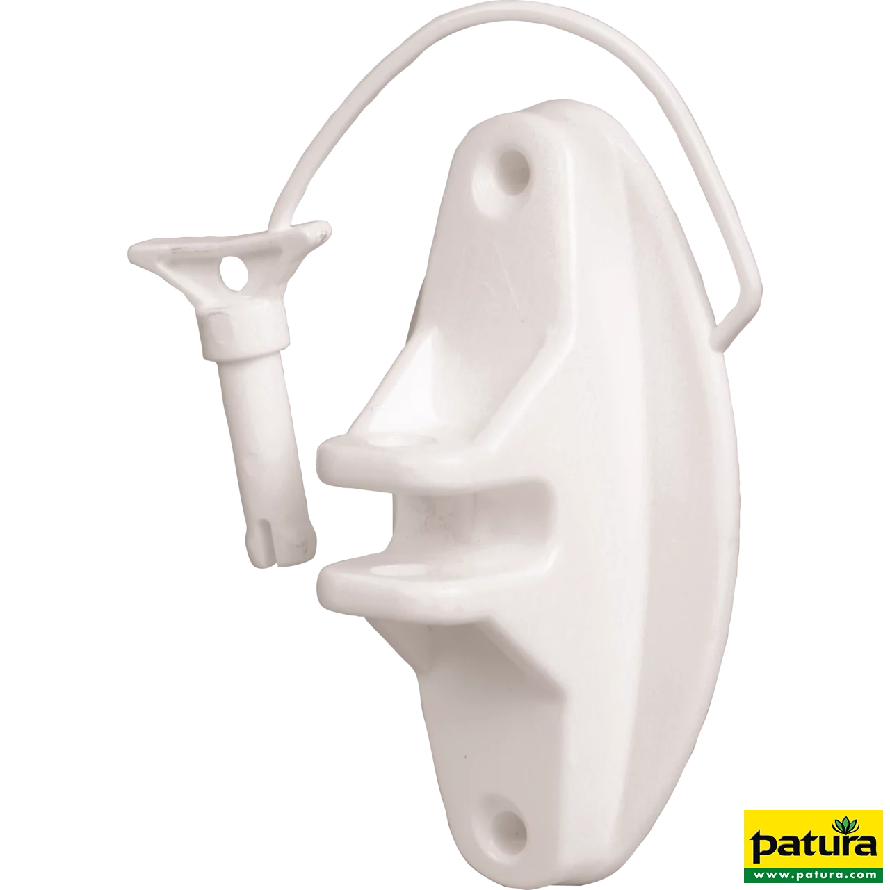 Festzaun-Isolator m. Stift, weiss, für Seil und HippoWire (25 Stück / Pack)
