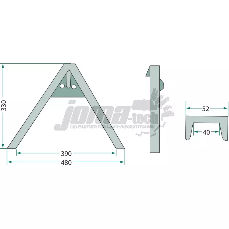Anschweißdreieck Kat. Kommunal, Gegenstück Gerätedreieck, Kuppeldreieck