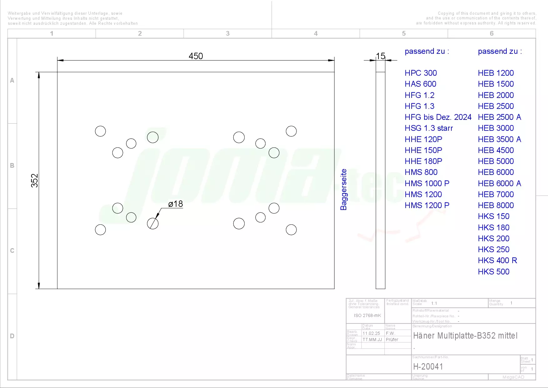 Häner Multiplatte-B352 mittel