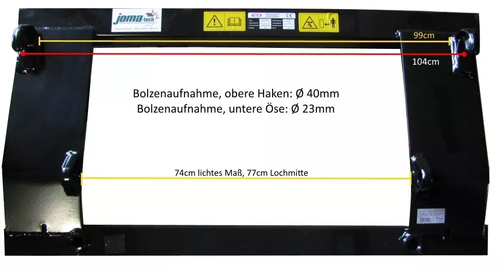 Ballengabel - Ballentransportgabel, Euro-Aufnahme mit 2 Zinken in 810 oder 1100mm - [ 810mm  ] 