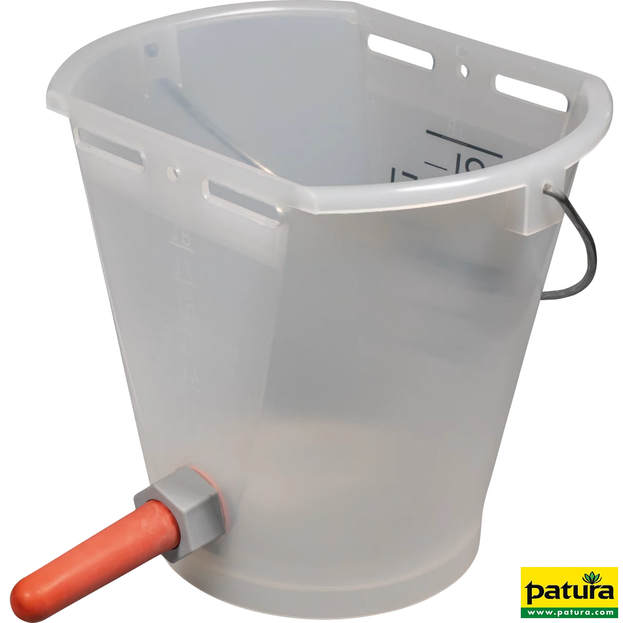 Nuckel-Tränkeeimer 9 l, transparent kpl. mit Sauger mittel und Kugelventil