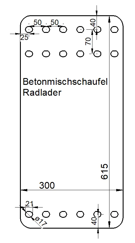Häner Platte Langloch für Betonmischschaufel