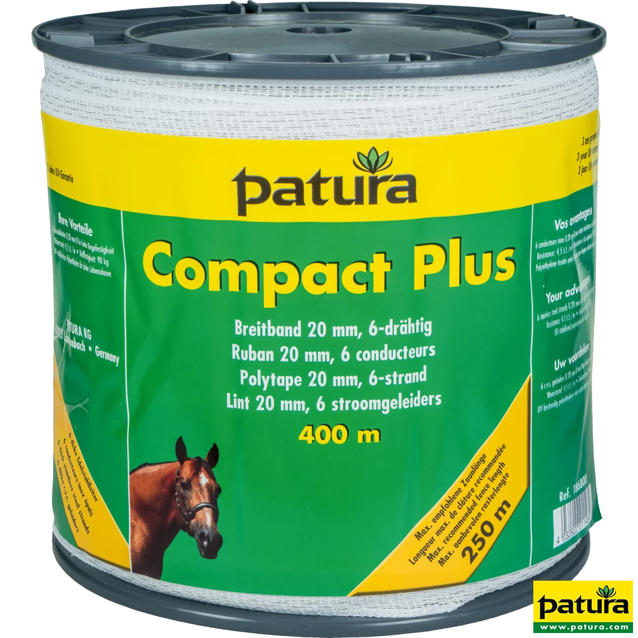 Compact Plus Breitband 20mm, 400 m Rolle 6 Niro 0,20 mm, weiss