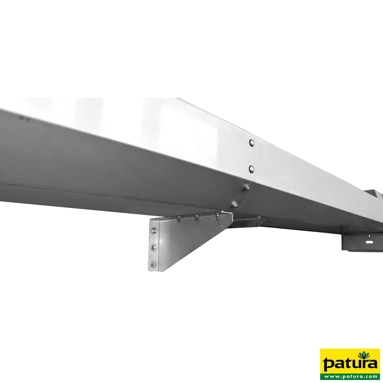 Schnellablauf-Trog 2,85 m (200 l) Modell 6728 für Wandmontage, Edelstahl mit Stopfenhalter