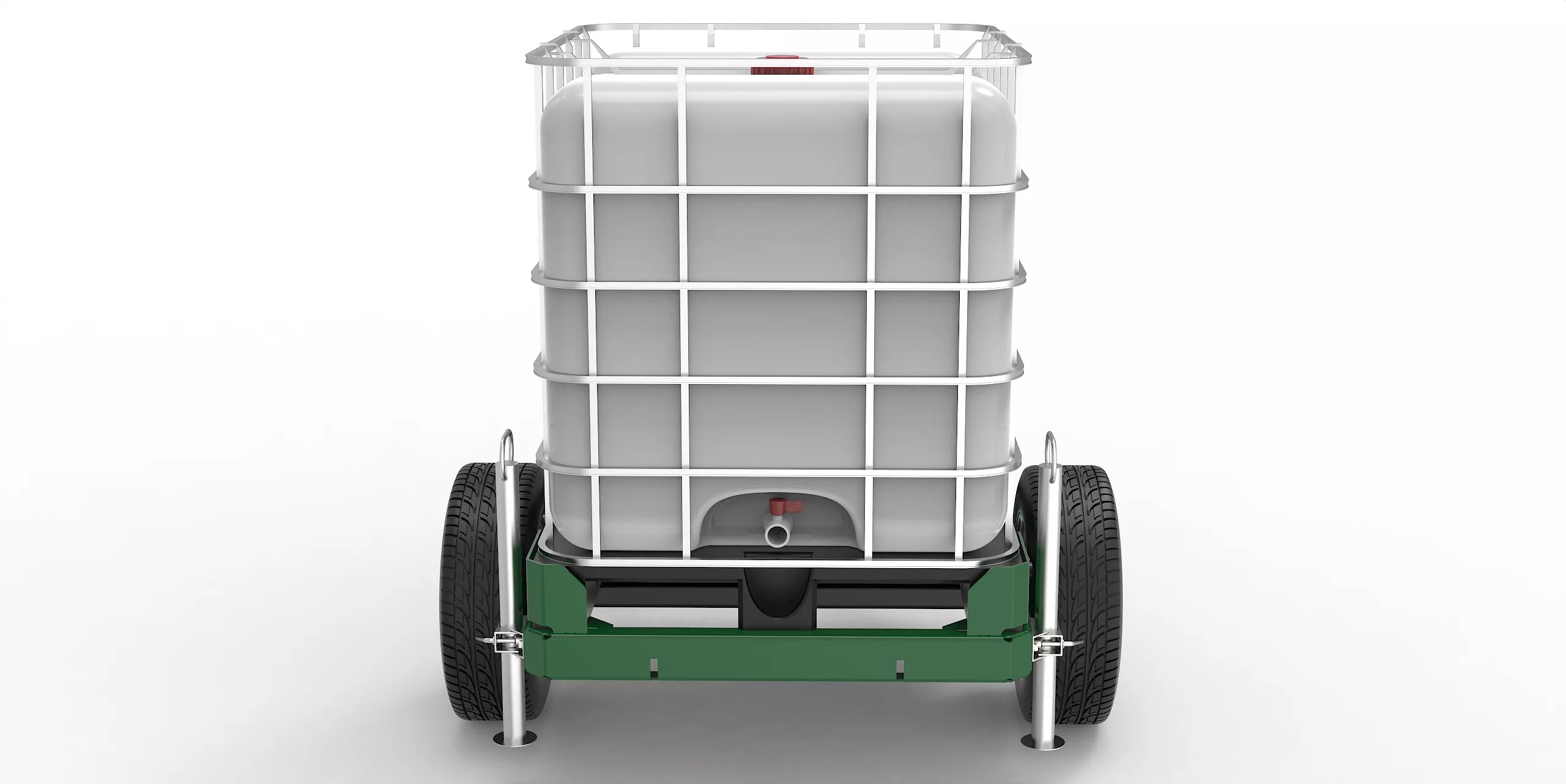 Anhänger für IBC Container 1000L | Mobile Weidetränke - ohne Zubehör mit IBC-Tank
