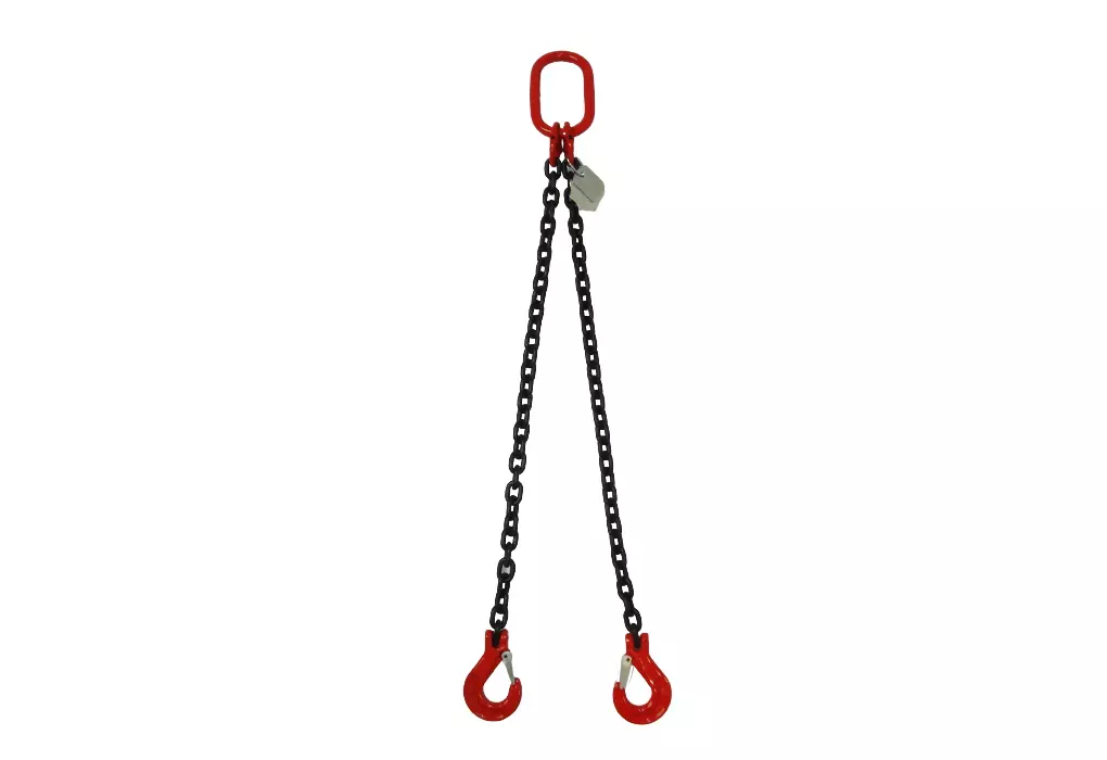 2-Strang Anschlagkette 5m GK8 10mm schwarz mit Sicherheitshaken