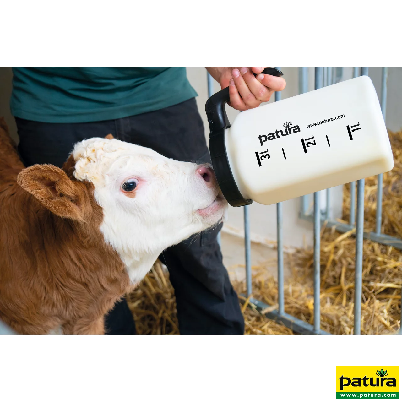 Kälber-Tränkeflasche Profi 3 Liter inkl. Sauger weich und 1-Click-Ventil