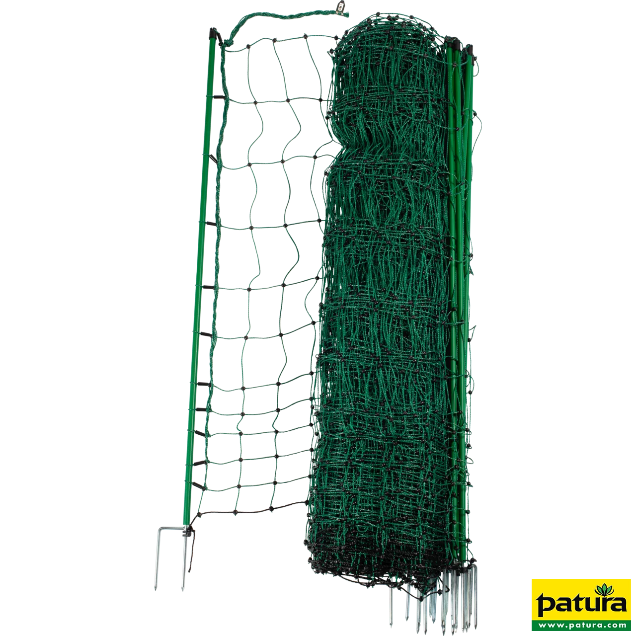 Geflügelnetz, grün, 112 cm hoch, mit Doppelspitze, 50 m