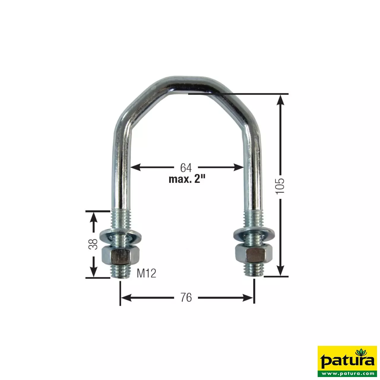 Befestigungsbügel für Pfosten 1 1/4" - 2", (Set mit 2 Stück)
