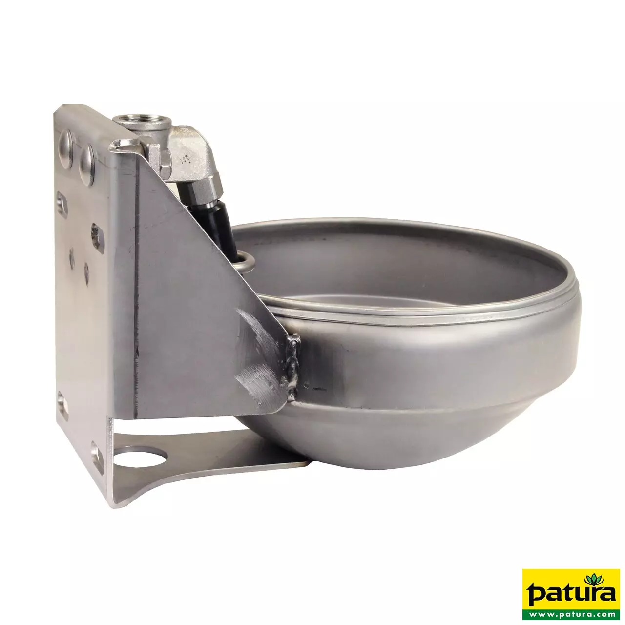 Edelstahl-Rohrventilbecken Mod. 1220 komplett aus Edelstahl, 3/4" Ventil Anschluss oben und unten