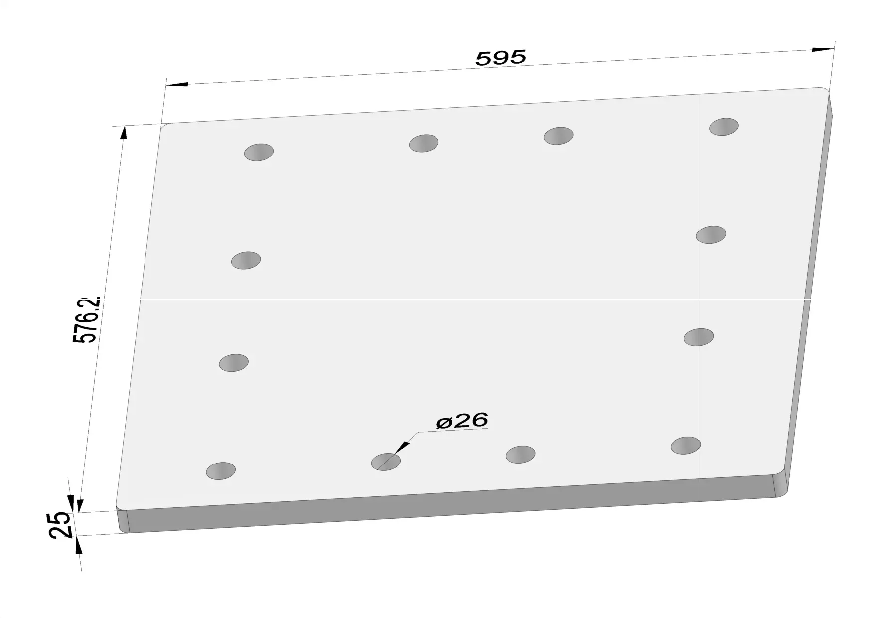 Häner Grundplatte 576x595 t=25 12xd26 - groß