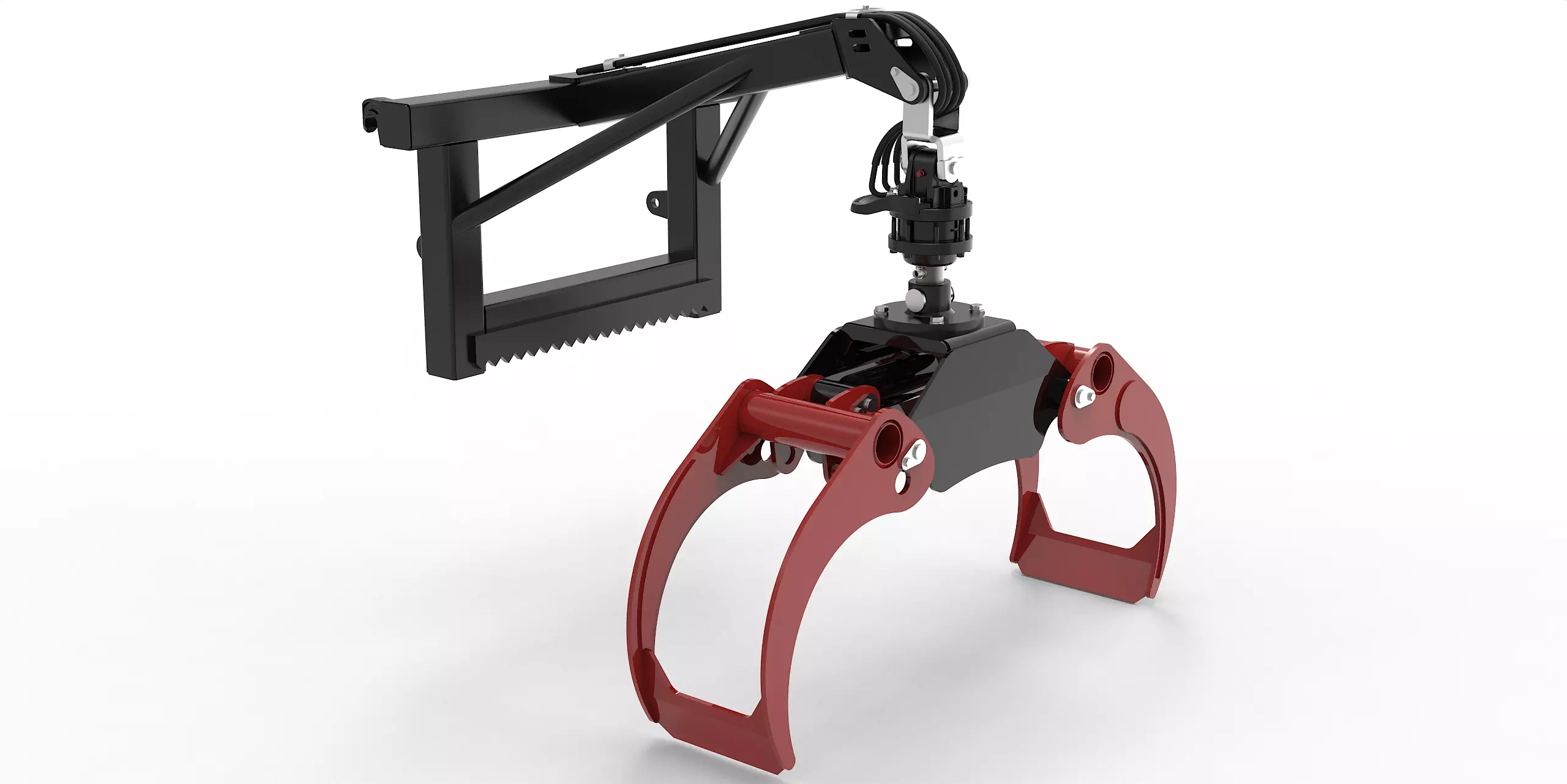 Euro-Anbaurahmen mit Forstgreifer OG24, Pendelgelenk und Rotator - [ FHR 4.500L 4,5t Bolzenrotator  ] 