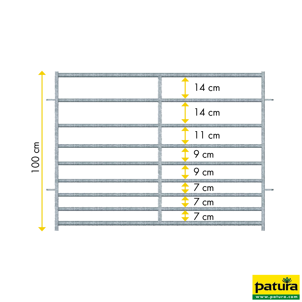 Abtrennung für Schafe, verstellbar L= 0,94 - 1,39 m, H= 1,00 m