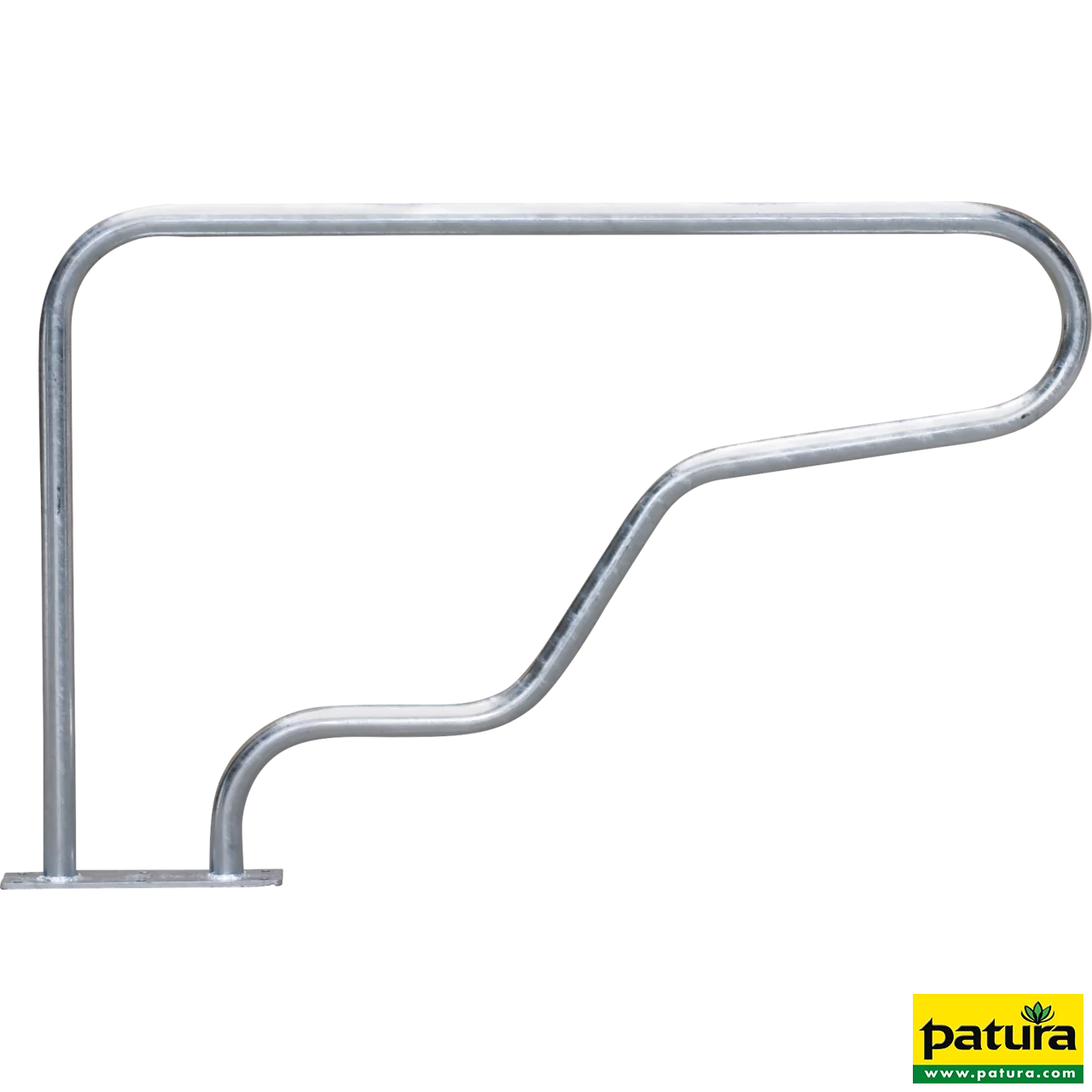 Liegeboxenbügel Classic, d=48,3 mm mit Bodenplatte, L=1,30 m, H=0,85 m
