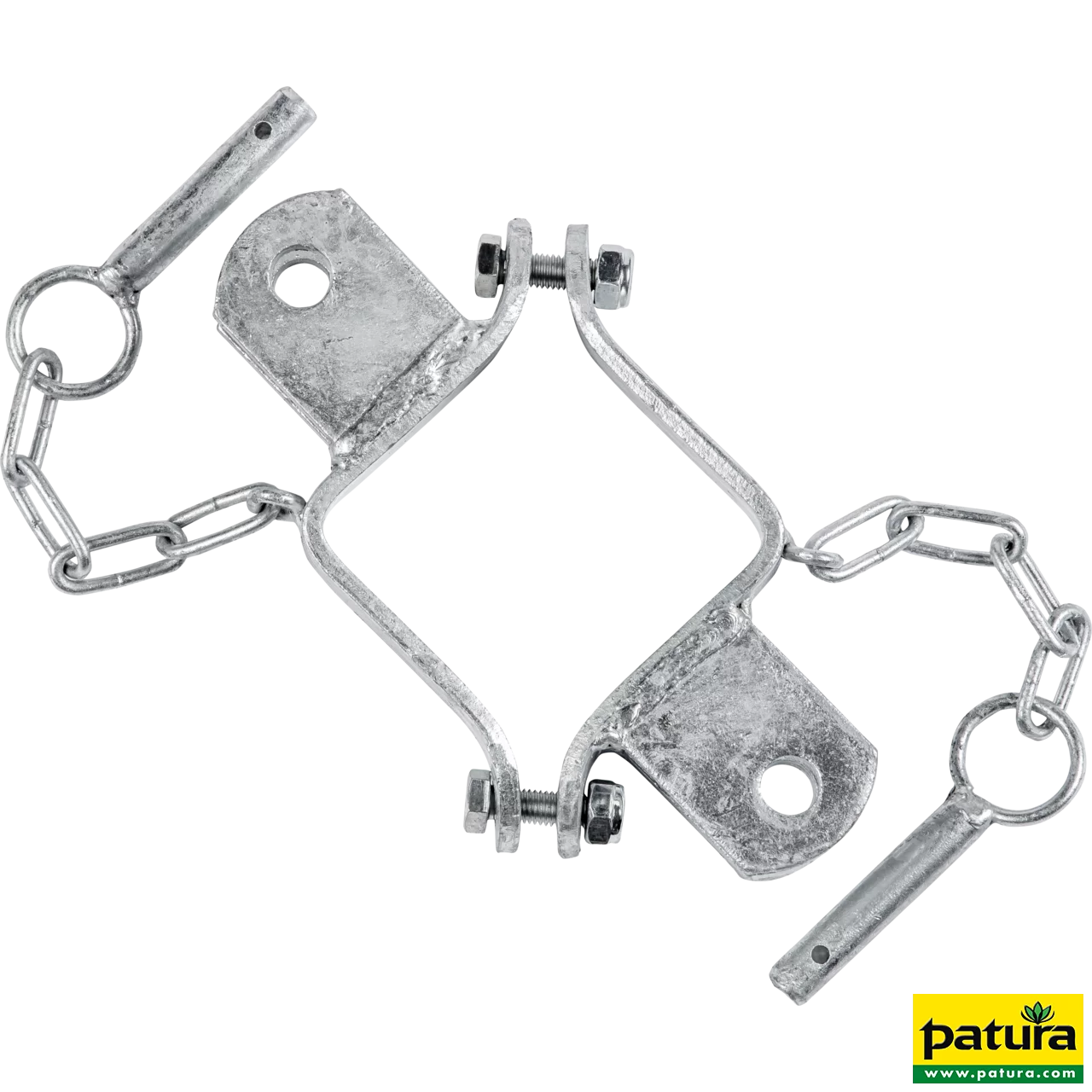 Schelle Quadrat 90 mm, 2 Halter, vz