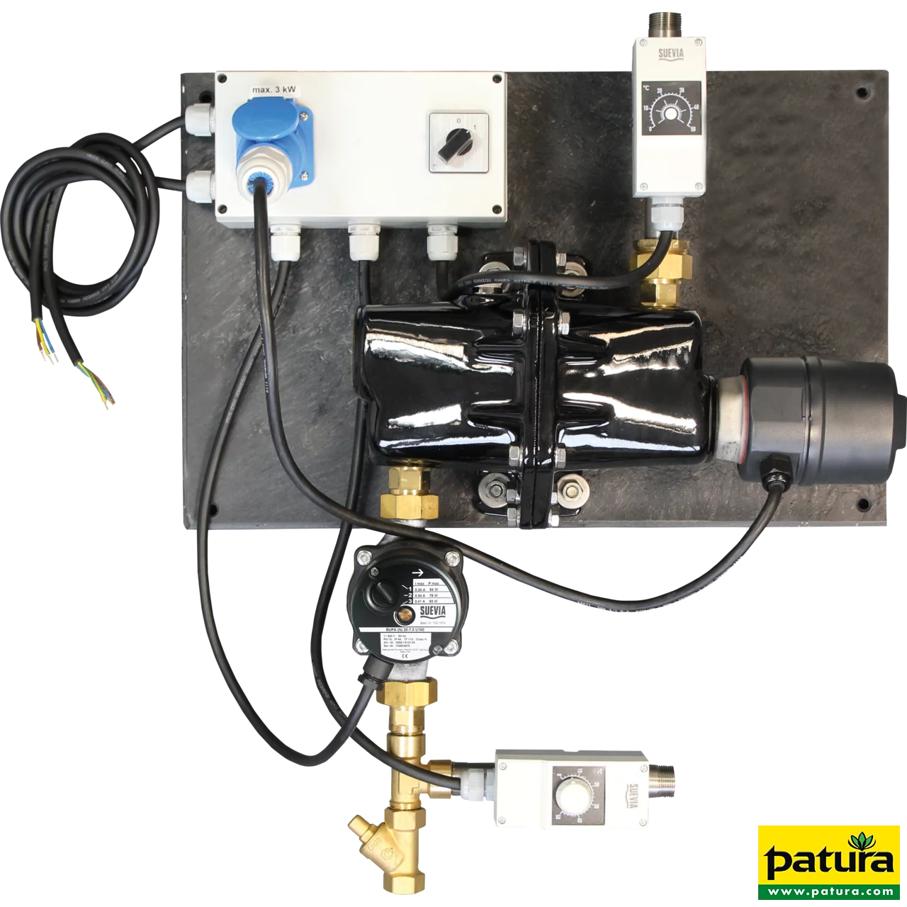 Umlaufheizsystem Mod. 317 mit Rücklauftemparatur-Steuerung 230 Volt, 3000 Watt Heizleistung