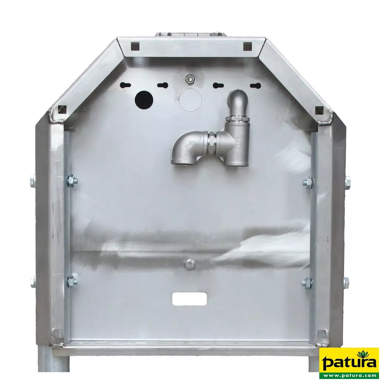 Schnellablauf-Trog 2,85 m (200 l) Modell 6728 für Wandmontage, Edelstahl mit Stopfenhalter