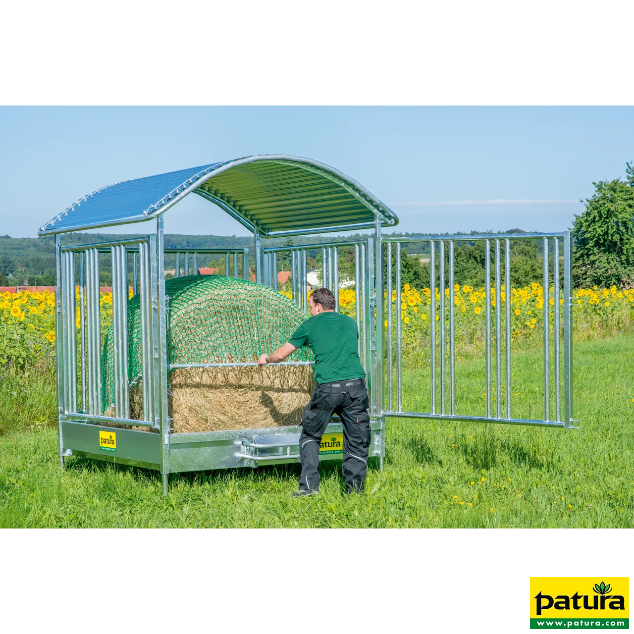 Rahmen für Futtersparnetz für Groß ballenraufe