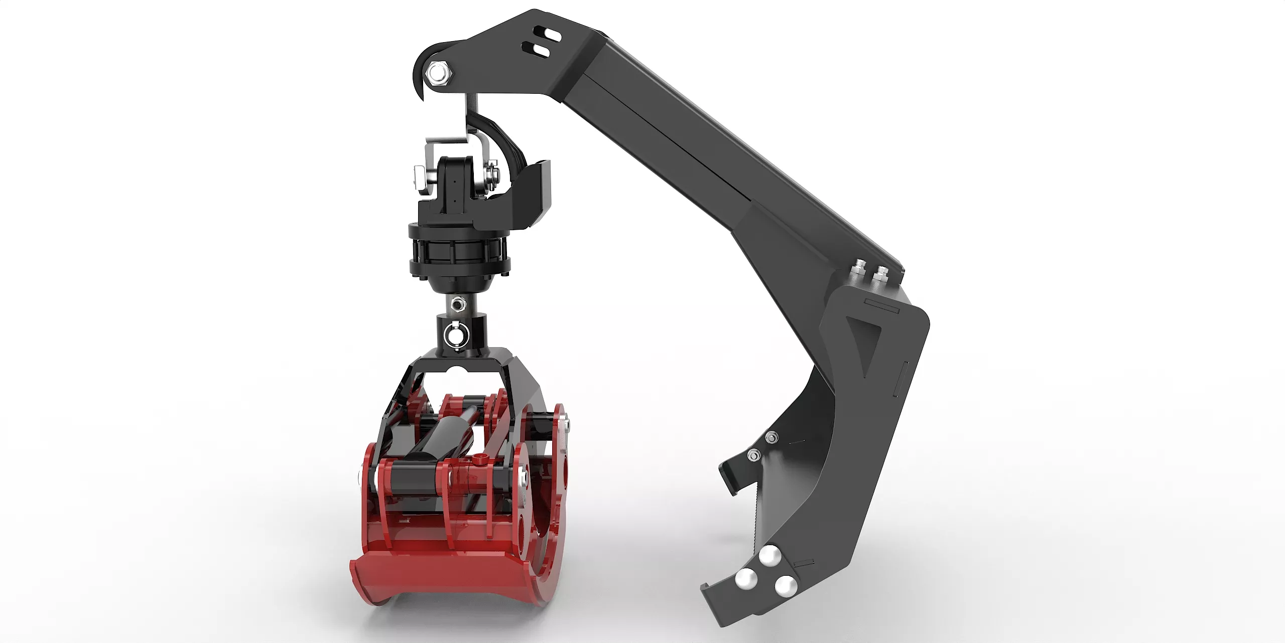 Anbaurahmen proLine XS mit Forstgreifer OG12, 3t Bolzenrotator & Weidemann hydr. Schraubadapter