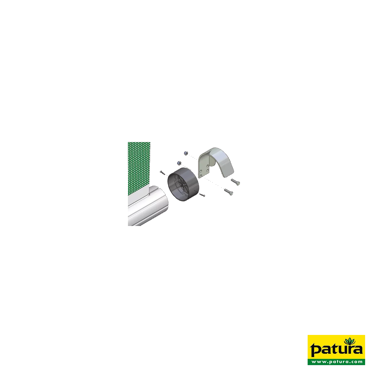 J-Halter für WS-Rollos u. Schnellauf- lauftor (Paar) für 100 mm Rohre