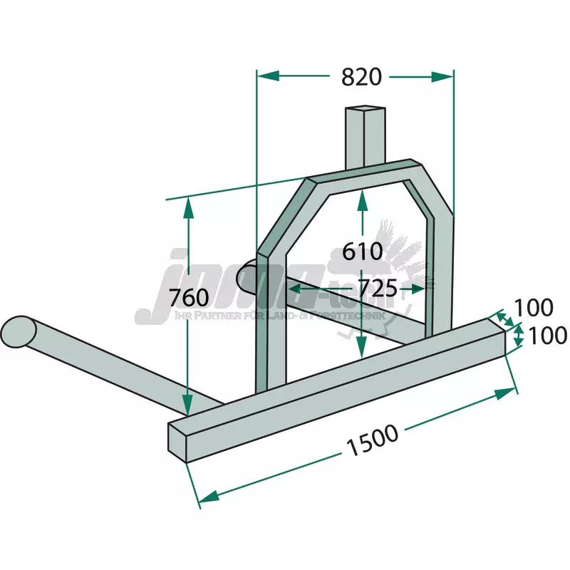 Ballentransportgabel für Wickelballen / Rundballengabel mit Dreipunktaufnahme Kat.1 und 2 / Kat.2
