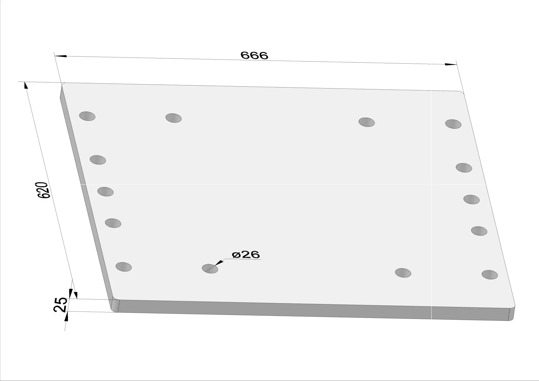Häner Aufnahmeplatte Drehantrieb 2 Motoren t=25 - groß