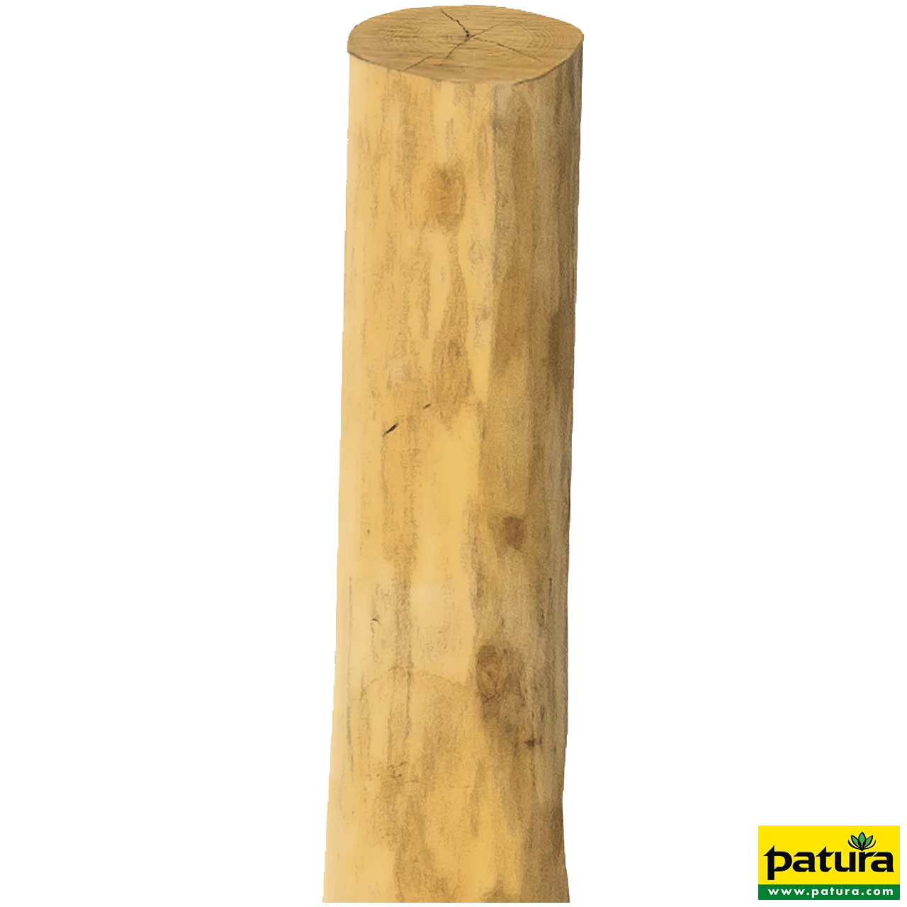 Robinienpfahl, rund, geschliffen, 3500 mm, d=16-18 cm, gefast, gehobelt, 4-fach gespitzt