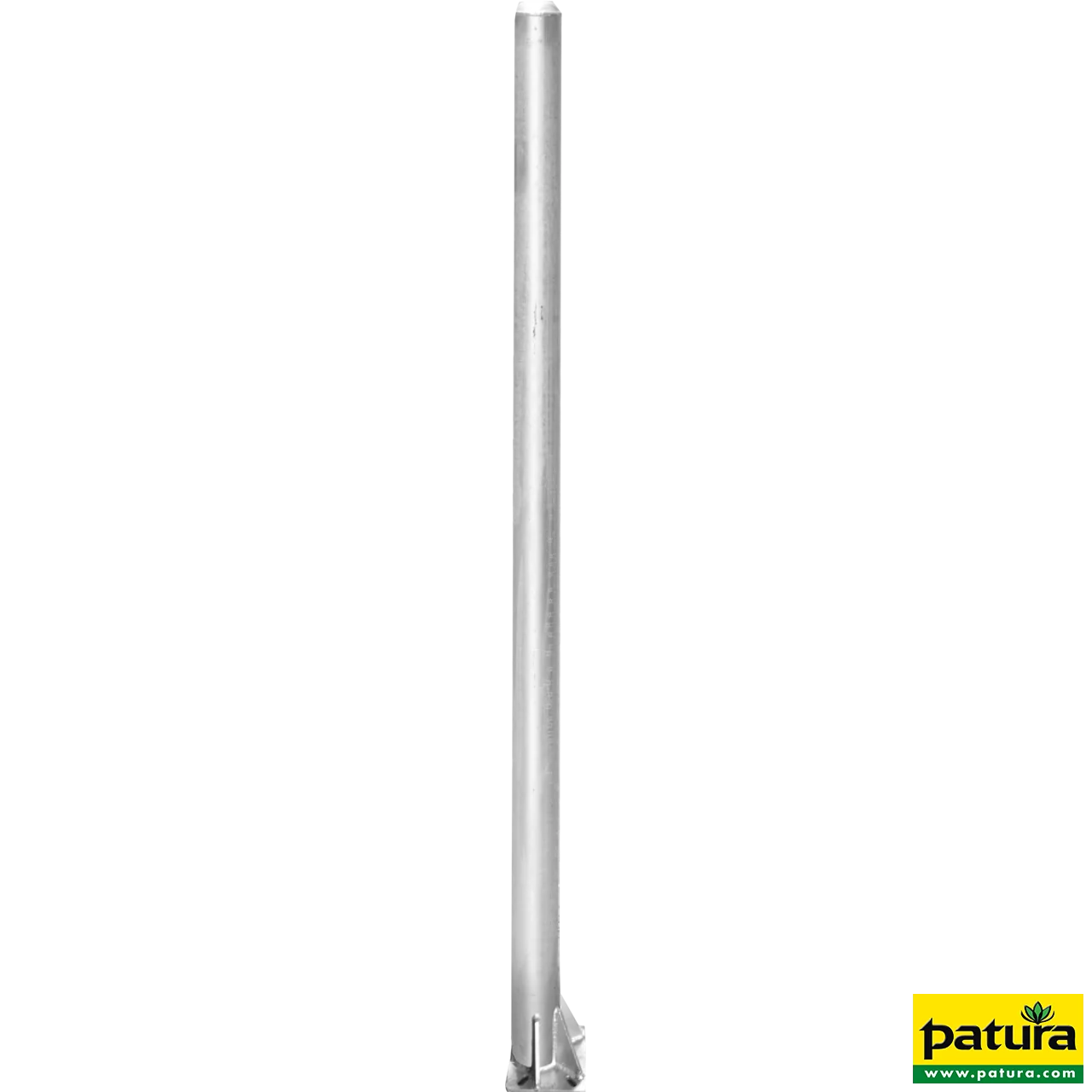 Pfosten d=76 mm, L= 1,65 m mit Bodenplatte auß ermittig