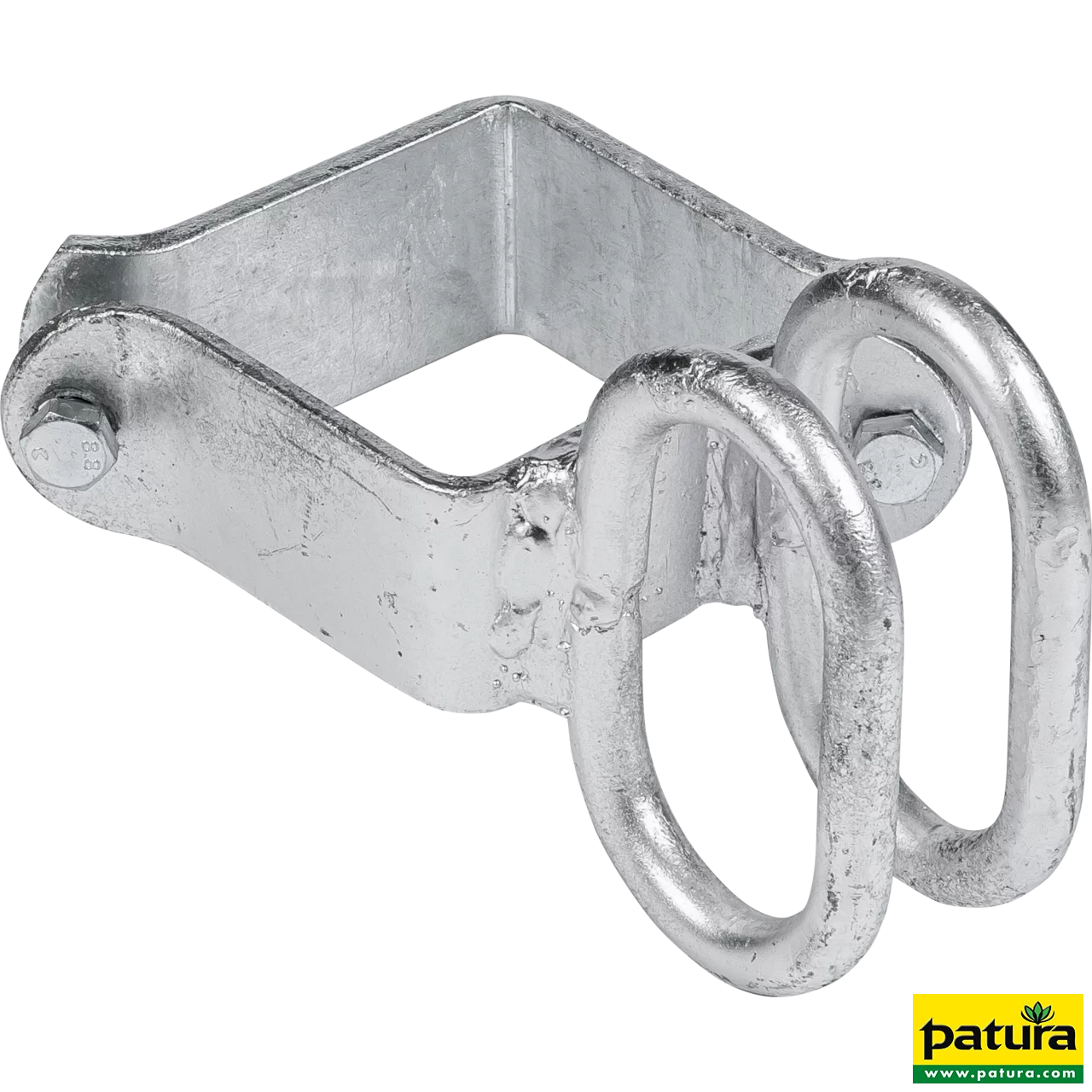 Schelle Quadrat 90 mm, 2 Riegelhalter, vz