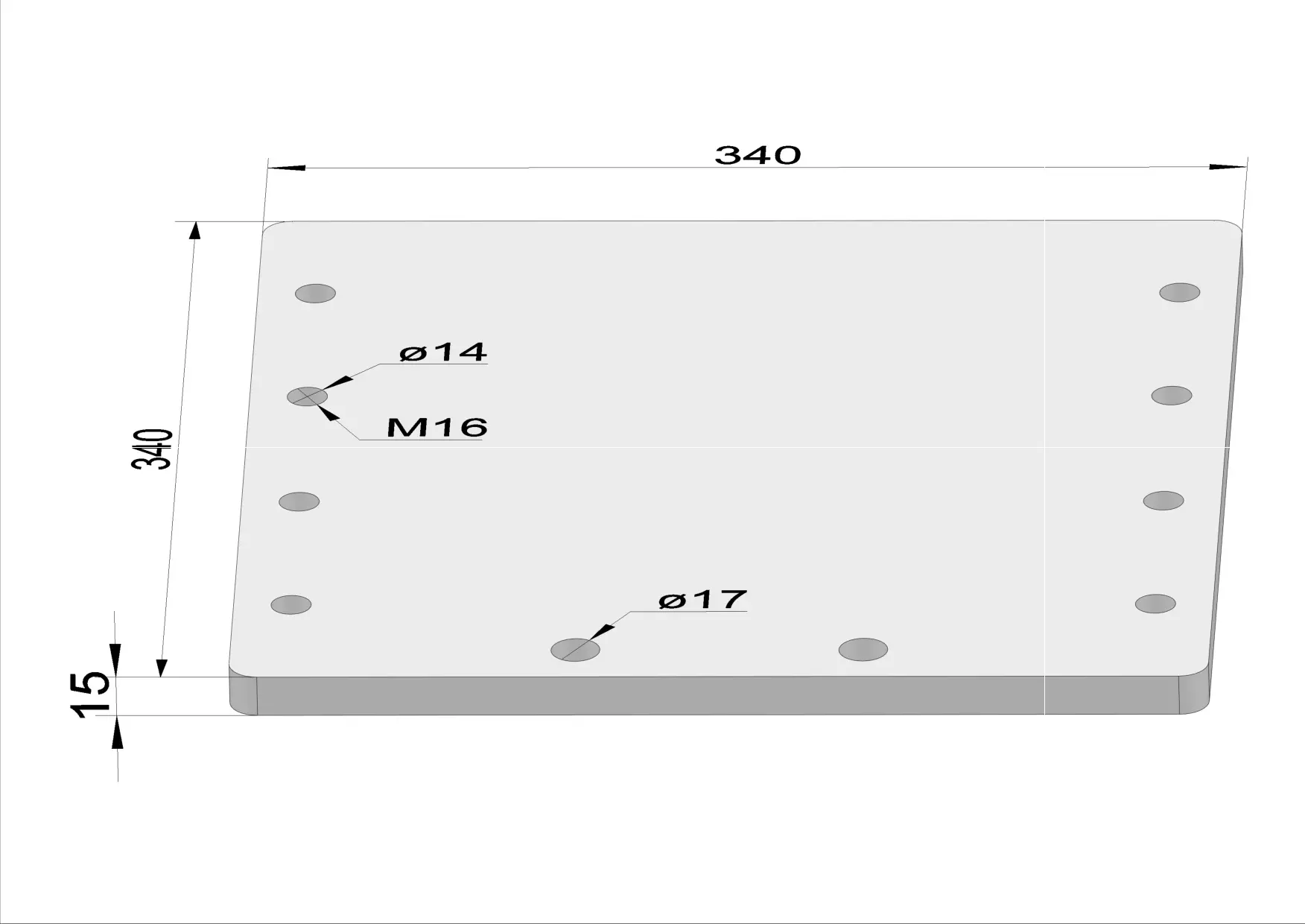 Häner Grundplatte Drehantrieb 77-78-77 klein - Gewinde