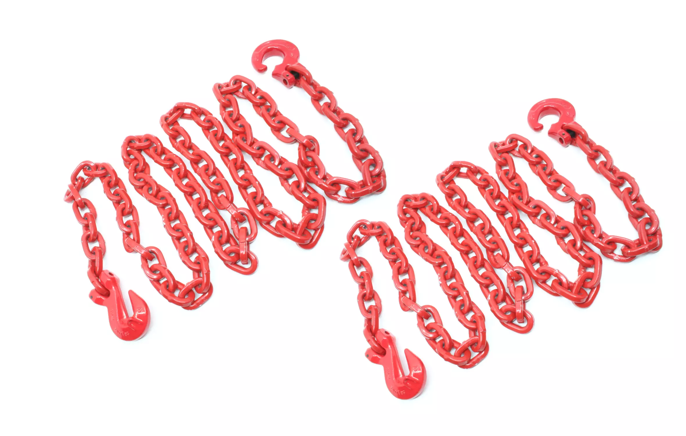 2m & 3m Forstkette, Rückekette vierkant, 10mm mit Schling- u. Parallelhaken Spar-Set - [ 10mm  ] 