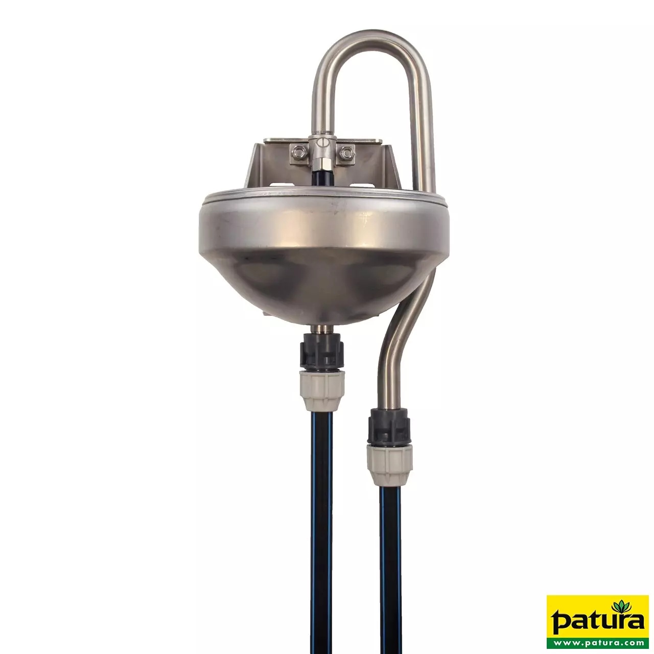 Edelstahl-Rohrventilbecken Mod. 1220 komplett aus Edelstahl, 3/4" Ventil Anschluss oben und unten