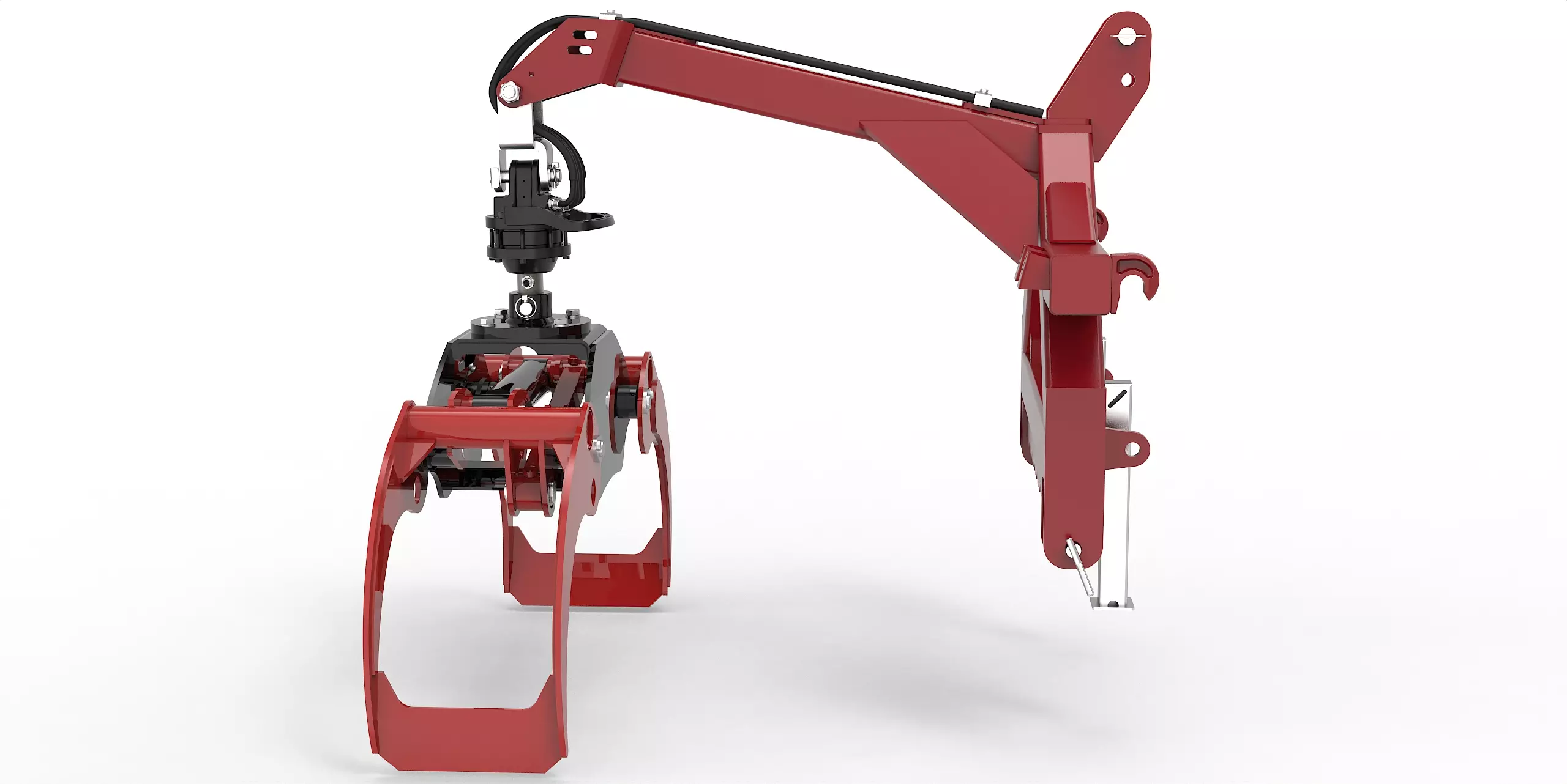 Kombianbaurahmen Euro- und Dreipunkt mit Forstgreifer OG19, Pendelgelenk und Rotator - [ 3t Bolzenrotator  ] 
