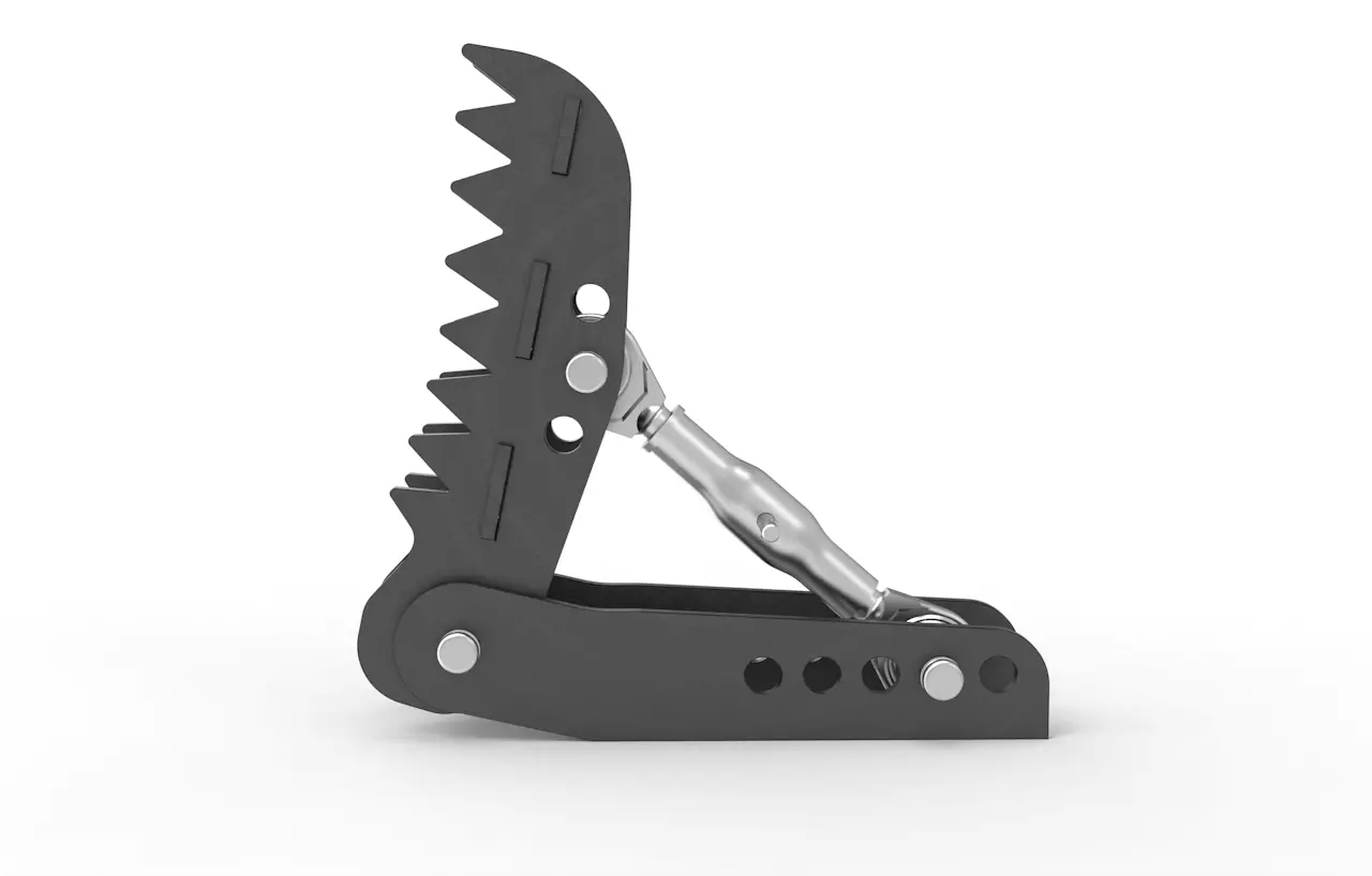 Baggerdaumen für Minibagger von 1-3t, Niederhalter mechanisch, mit Oberlenker