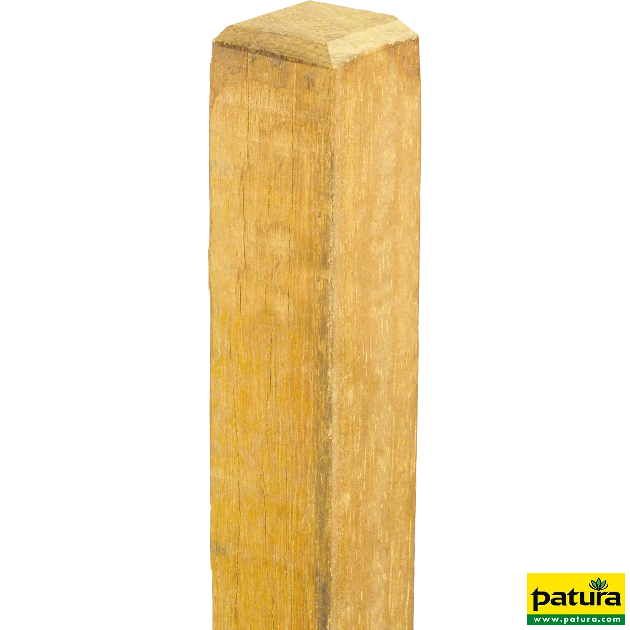 Robinienpfahl, vierkant, 2000x80x80 mm gesägt, gefast, 4-fach gespitzt, sägerau