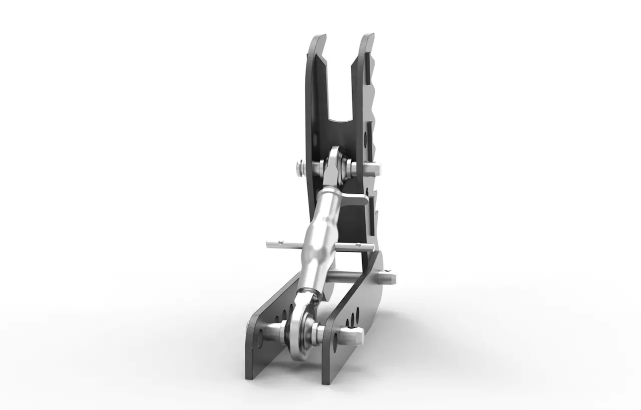 Baggerdaumen für Minibagger von 1-3t, Niederhalter mechanisch, mit Oberlenker