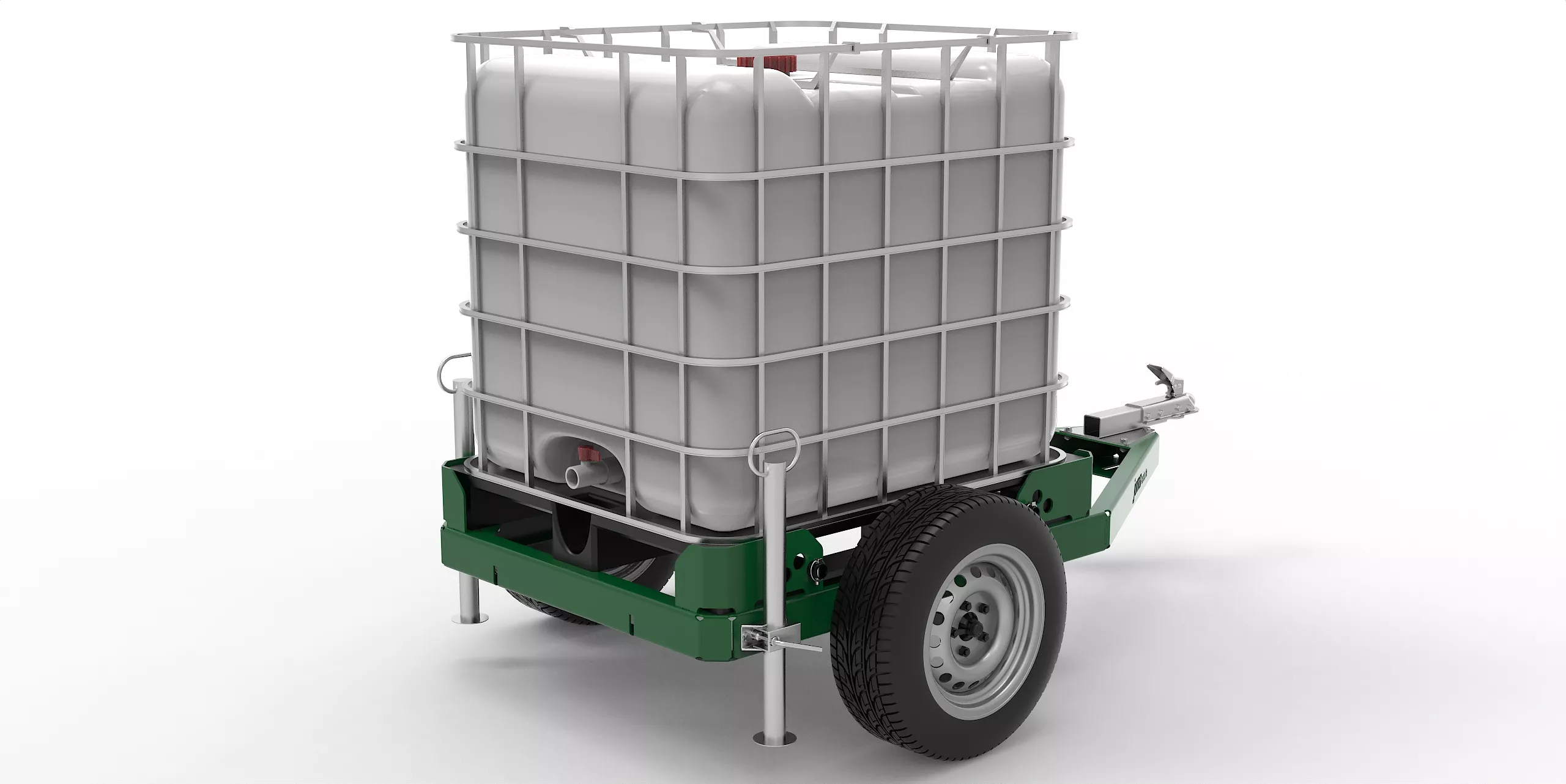 Anhänger für IBC Container 1000L | Mobile Weidetränke - ohne Zubehör mit IBC-Tank