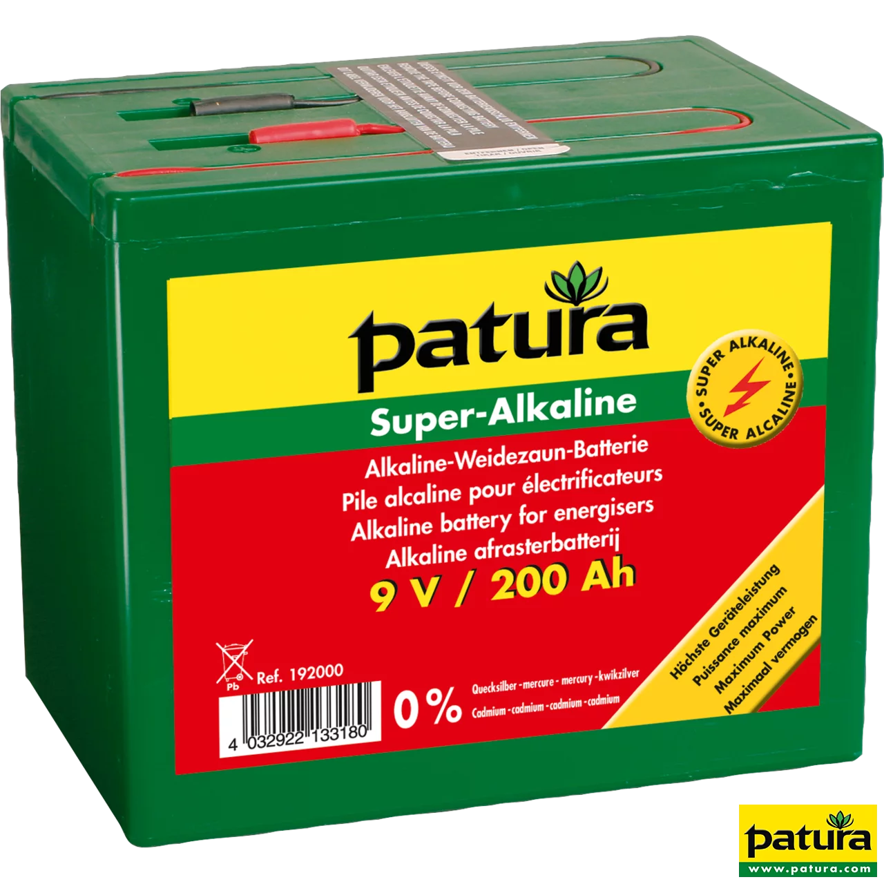 Super-Alkaline Weidezaun-Batterie 9 V / 200 Ah