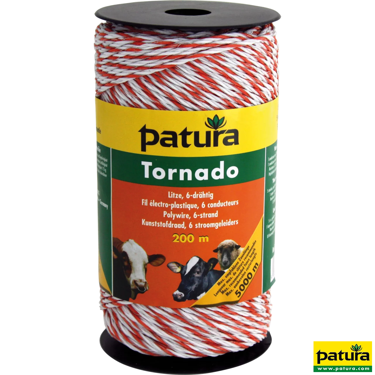 Tornado Litze, 200 m Rolle, weiss-orange 5 Niro 0,20 mm, 1 Cu 0,30 mm