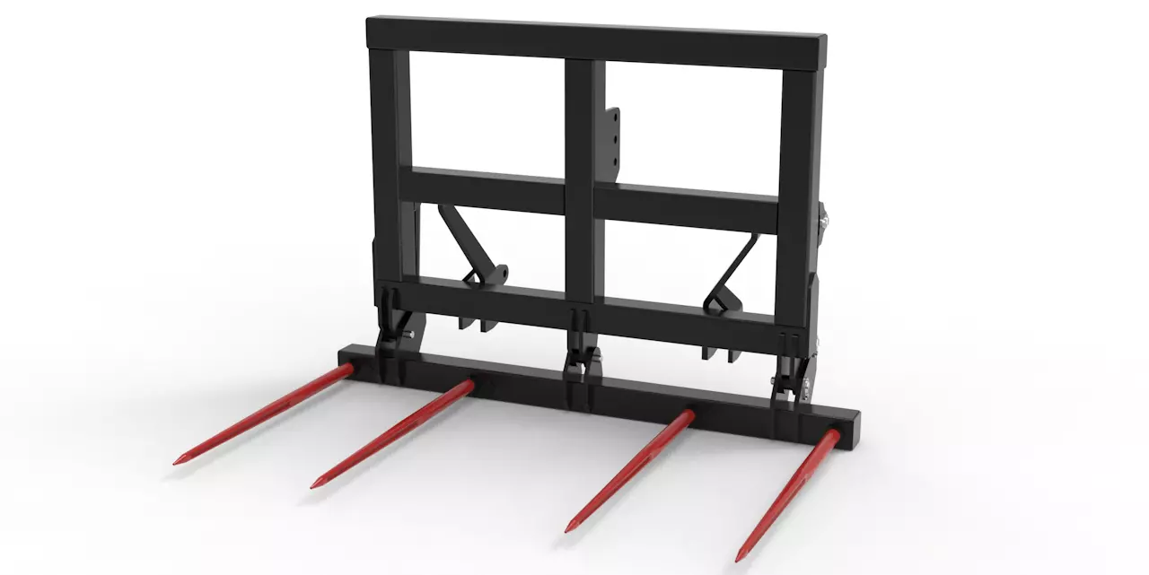 Ballengabel - Ballentransportgabel, hydraulisch klappbar mit 4 Schwerlastzinken - [ Kombiaufnahme ]