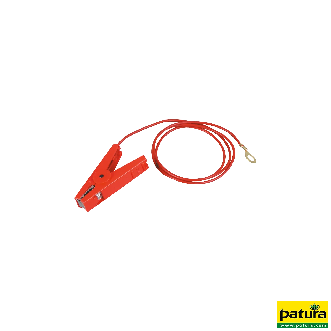 Zaunanschluß kabel, rot, mit Edelstahlklemme und 8 mm Ringöse (1 Stück / Pack)